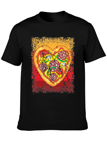 Pizza Heart Graphic Tee - Food Lovers T-Shirt