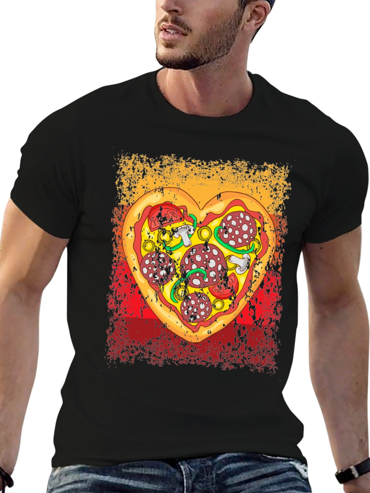 Pizza Heart Graphic Tee - Food Lovers T-Shirt