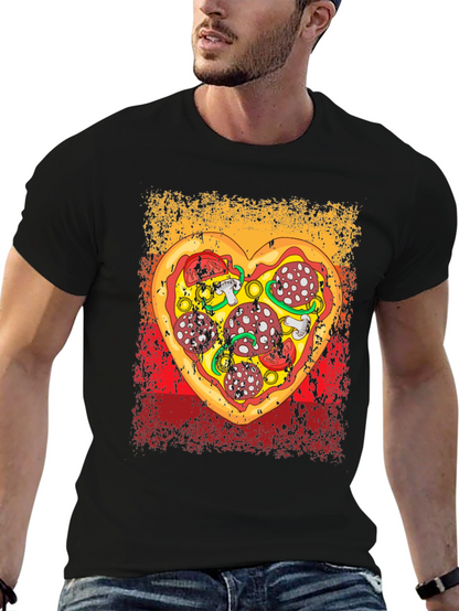 Pizza Heart Graphic Tee - Food Lovers T-Shirt