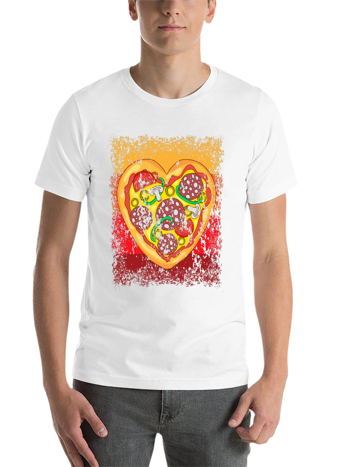 Pizza Heart Graphic Tee - Food Lovers T-Shirt
