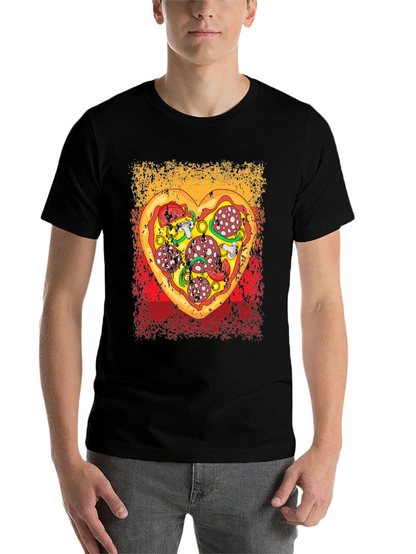 Pizza Heart Graphic Tee - Food Lovers T-Shirt