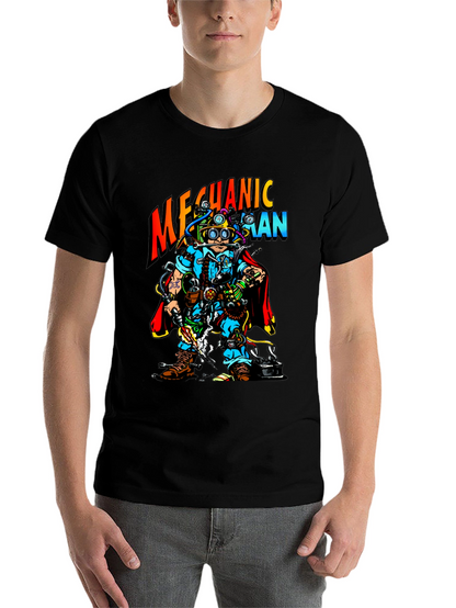 Mechanic Man Graphic T-Shirt - Cool Cartoon Design