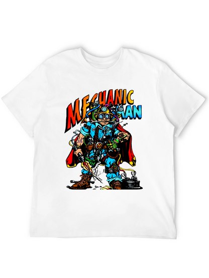 Mechanic Man Graphic T-Shirt - Cool Cartoon Design