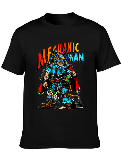 Mechanic Man Graphic T-Shirt - Cool Cartoon Design
