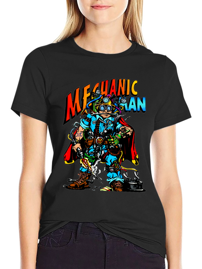 Mechanic Man Graphic T-Shirt - Cool Cartoon Design