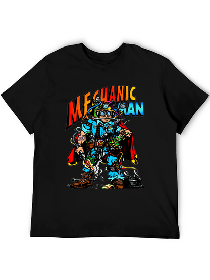 Mechanic Man Graphic T-Shirt - Cool Cartoon Design