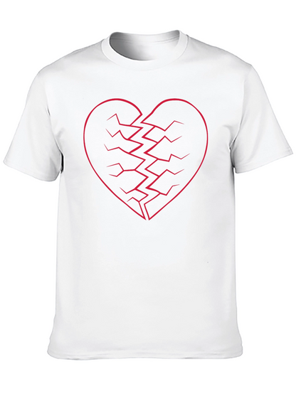 Broken Heart Graphic Black T-Shirt