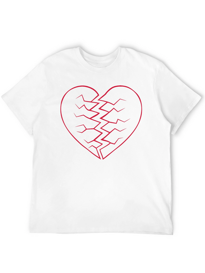 Broken Heart Graphic Black T-Shirt