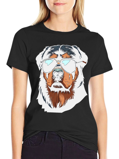 Cool Dog Graphic Tee - Black Cotton T-Shirt