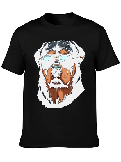 Cool Dog Graphic Tee - Black Cotton T-Shirt
