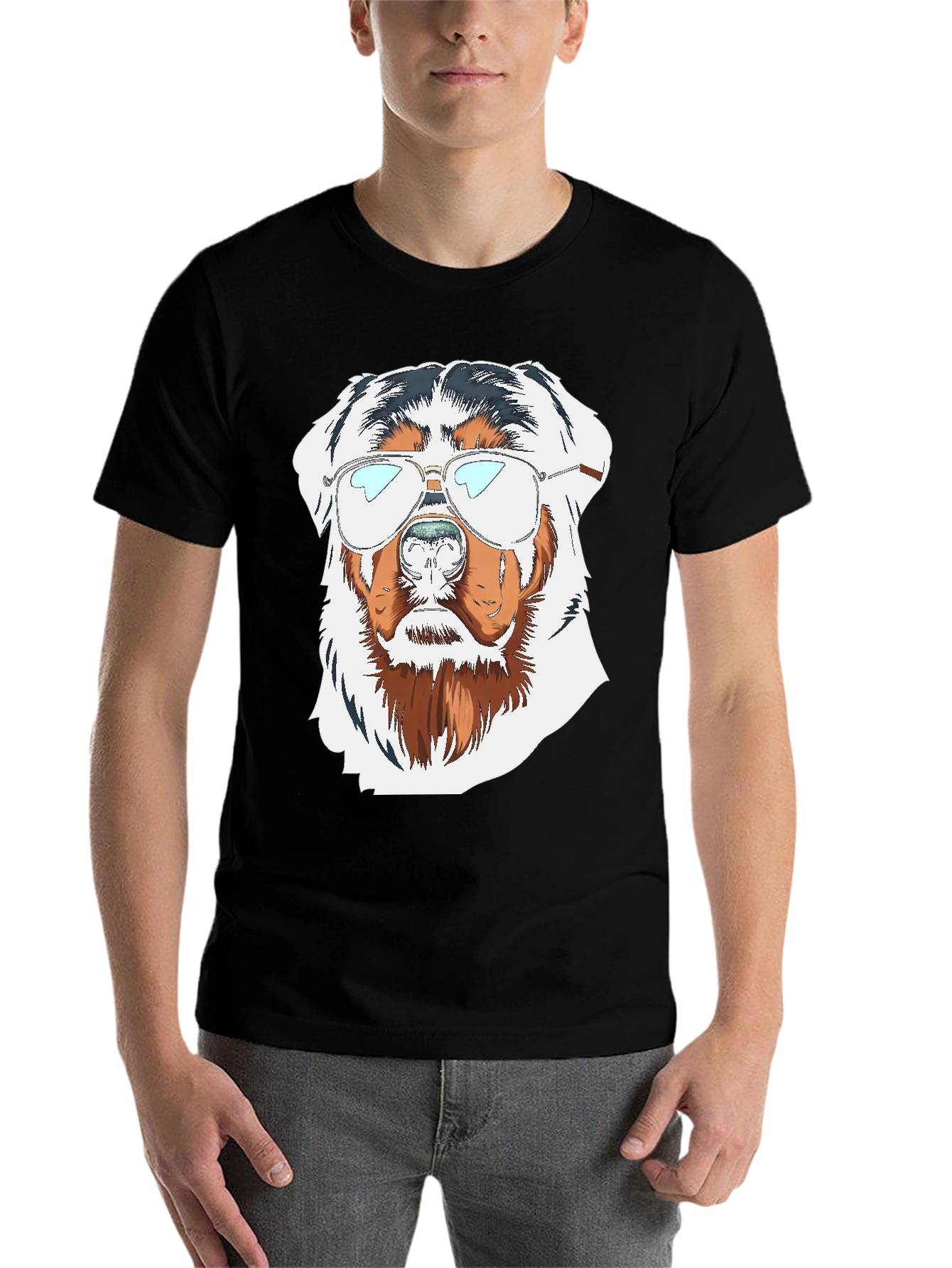 Cool Dog Graphic Tee - Black Cotton T-Shirt