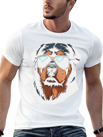 Cool Dog Graphic Tee - Black Cotton T-Shirt