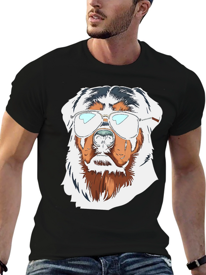 Cool Dog Graphic Tee - Black Cotton T-Shirt