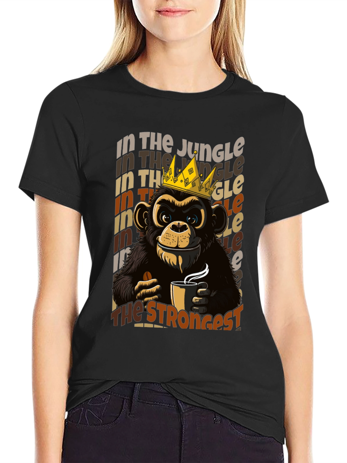 King Monkey Coffee T-Shirt - Jungle Strongest