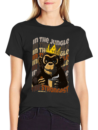 King Monkey Coffee T-Shirt - Jungle Strongest