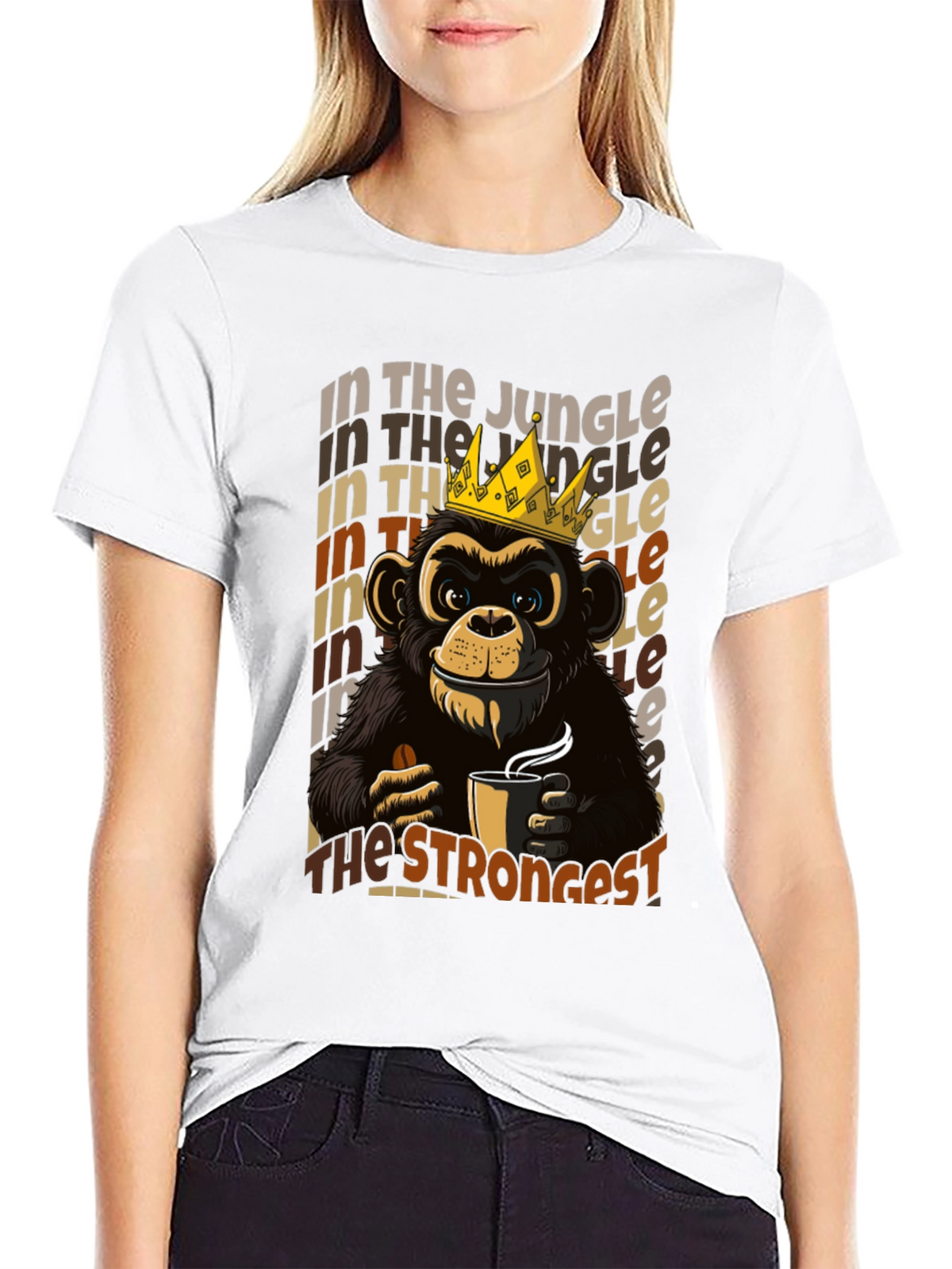 King Monkey Coffee T-Shirt - Jungle Strongest