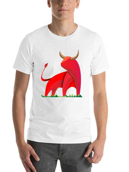 Bold Geometric Bull Graphic T-Shirt
