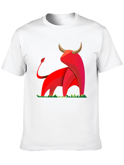 Bold Geometric Bull Graphic T-Shirt