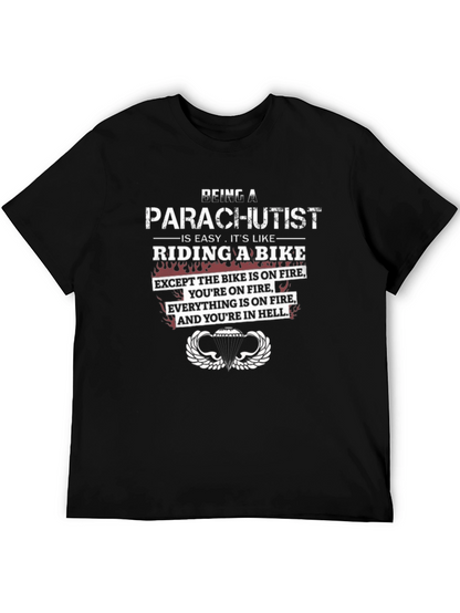 Parachutist Riding a Bike Graphic Tee