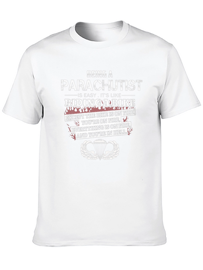 Parachutist Riding a Bike Graphic Tee