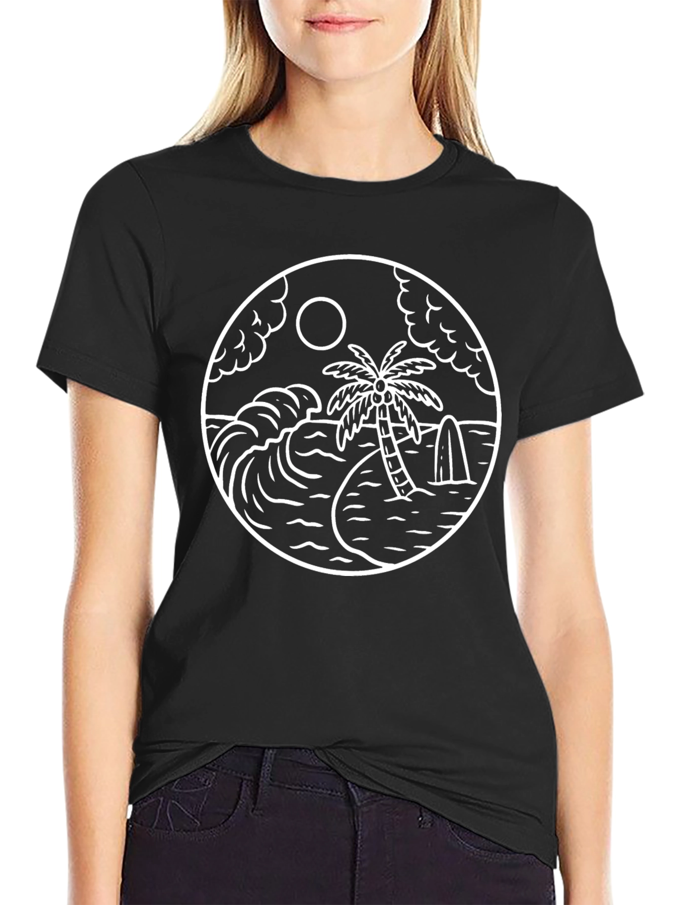 Tropical Paradise Graphic Tee - Black