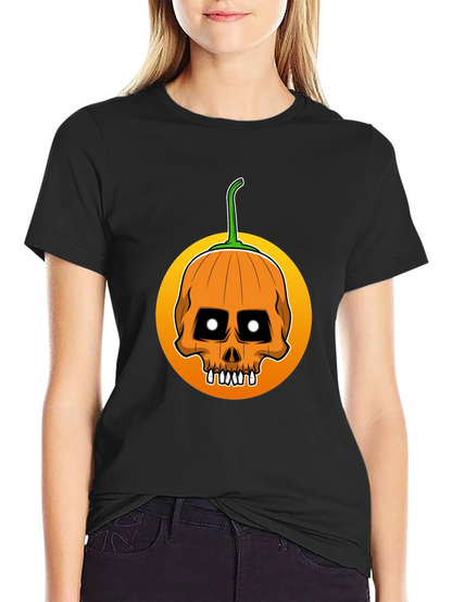 Skull Pumpkin Halloween T-Shirt