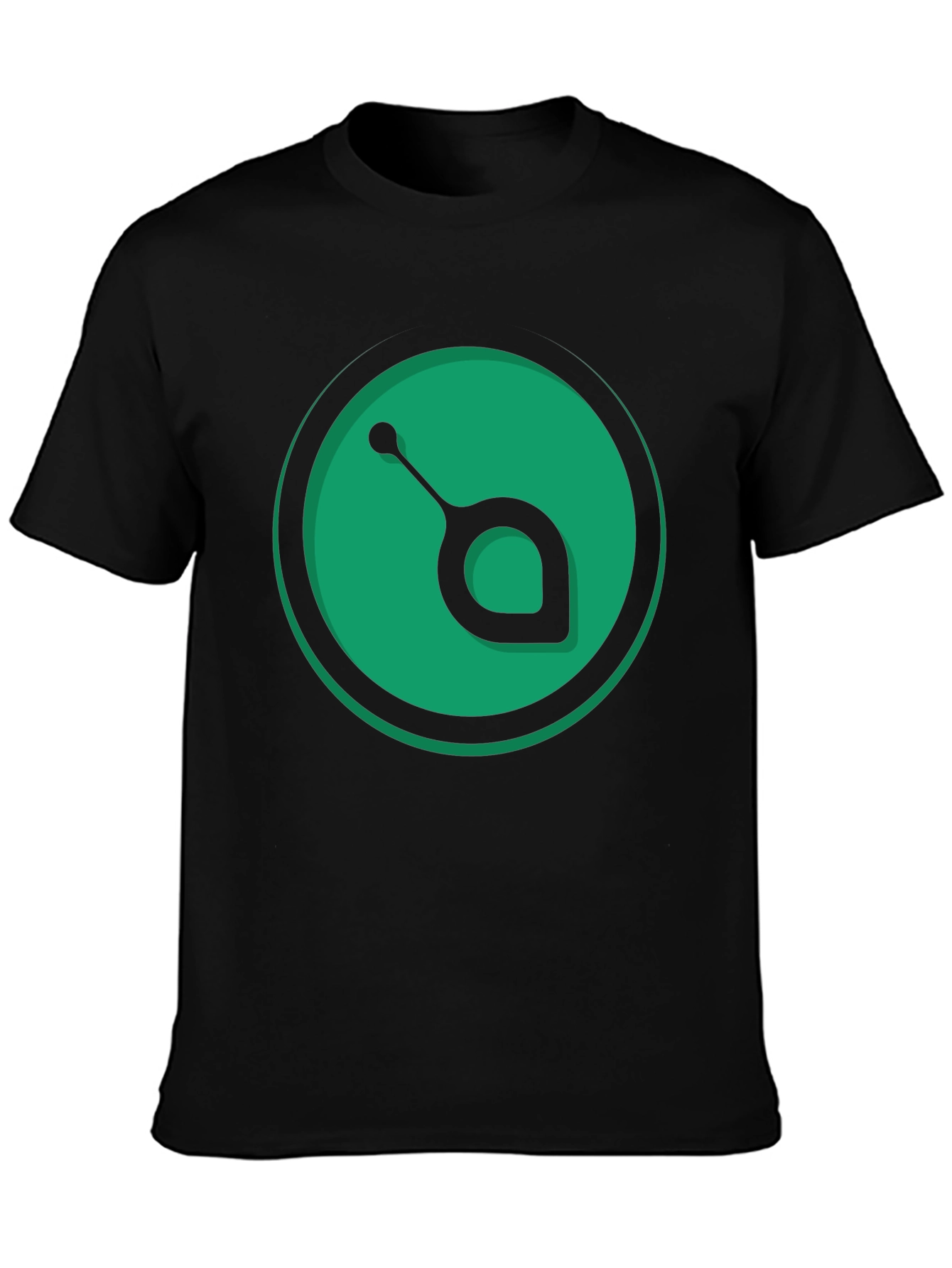 Green Orb Black T-Shirt