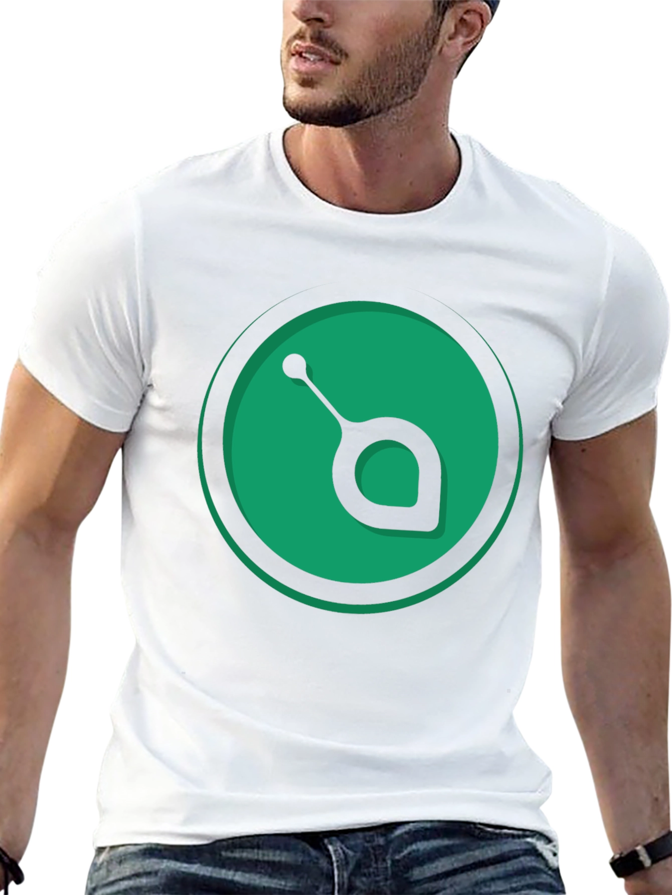Green Orb Black T-Shirt