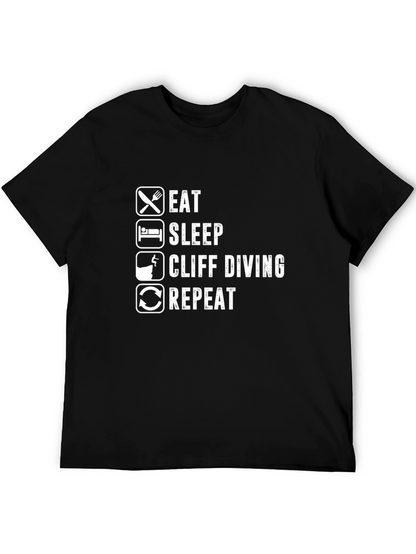 Eat Sleep Cliff Diving Repeat Black T-Shirt