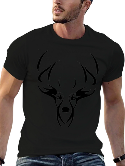 Mens Black Deer Graphic Tee