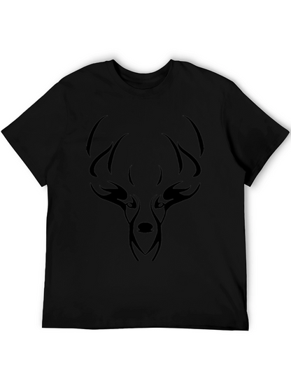 Mens Black Deer Graphic Tee