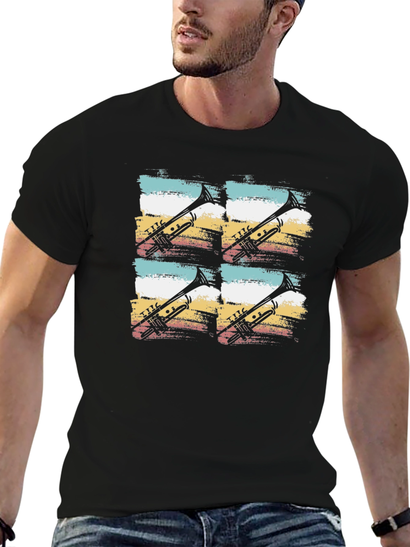 Trumpet Retro T-Shirt | Unique Band Tee