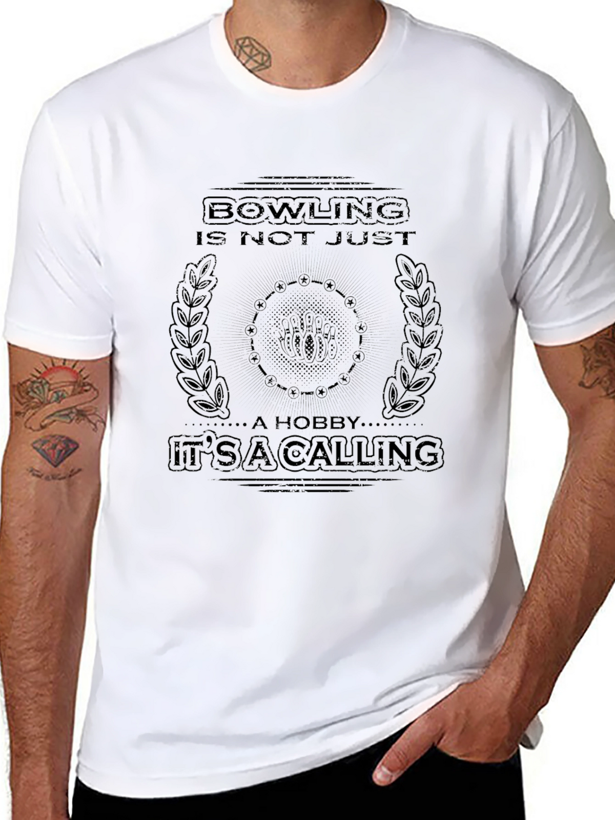 Bowling Calling Black Graphic Tee