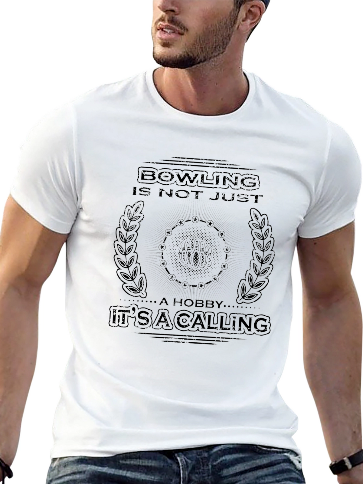 Bowling Calling Black Graphic Tee