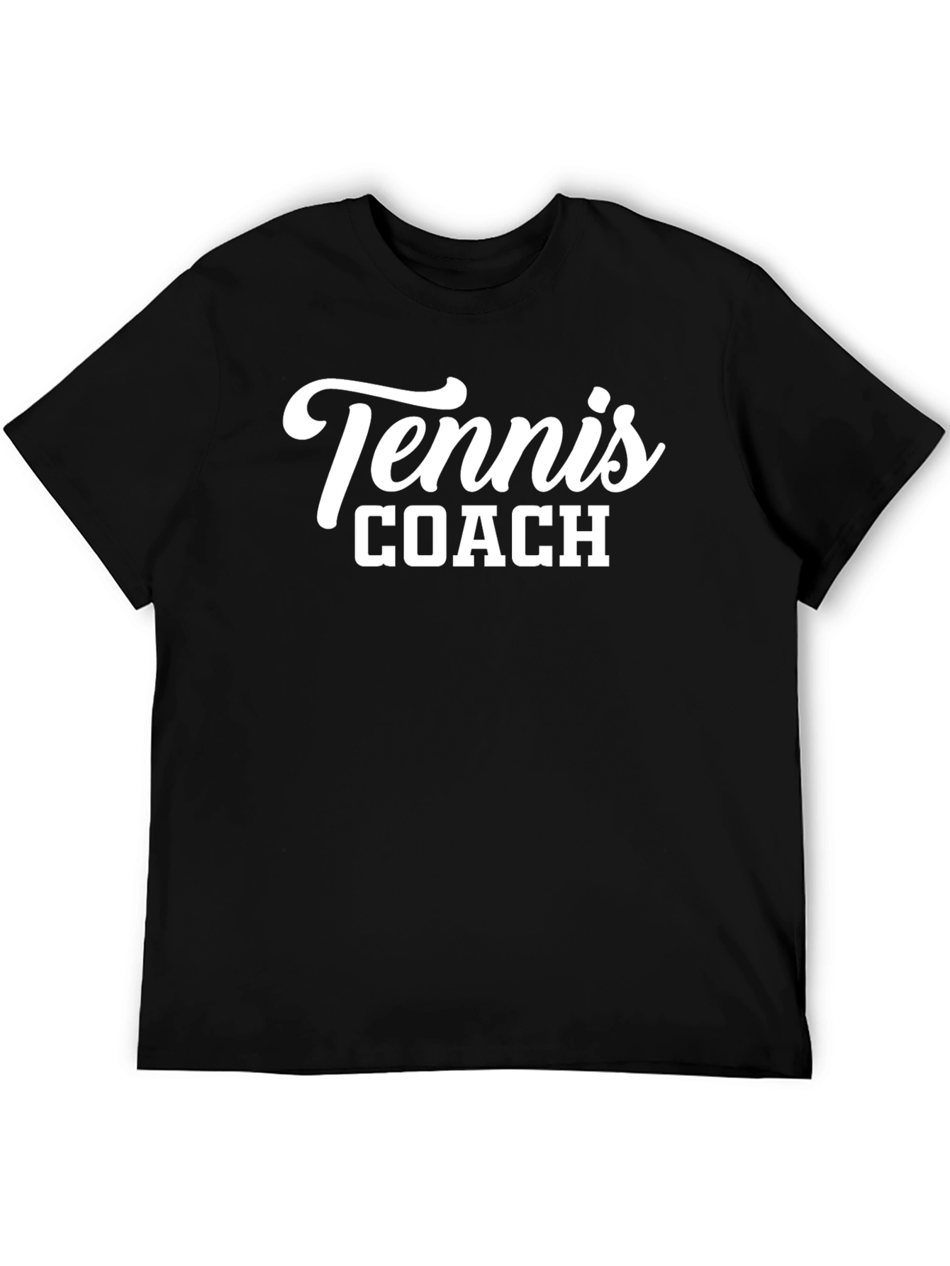 Tennis Coach Graphic Tee - Black Cotton T-Shirt