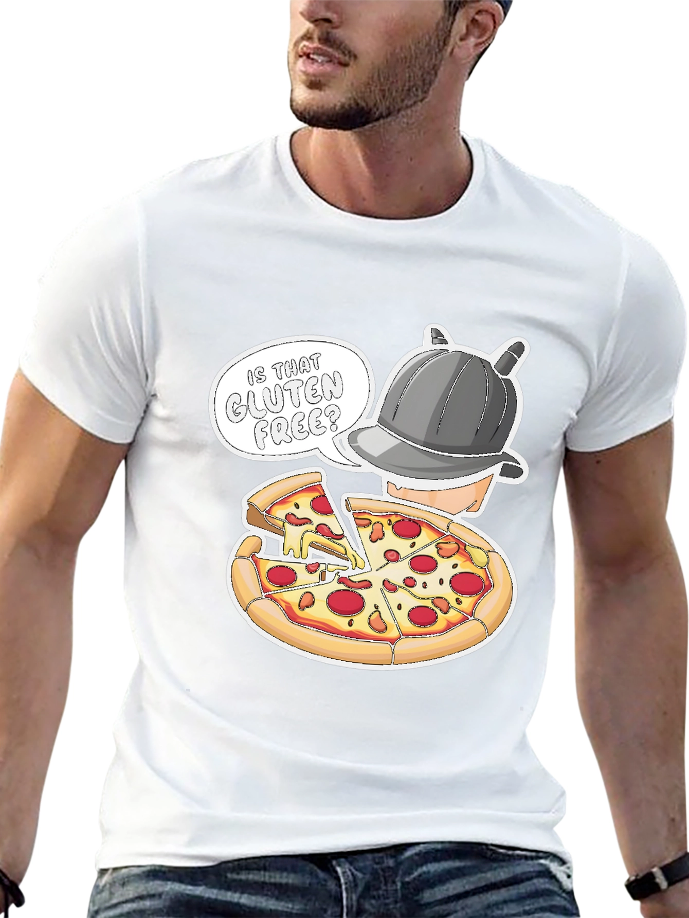 Gluten Free Pizza Detective Graphic T-Shirt