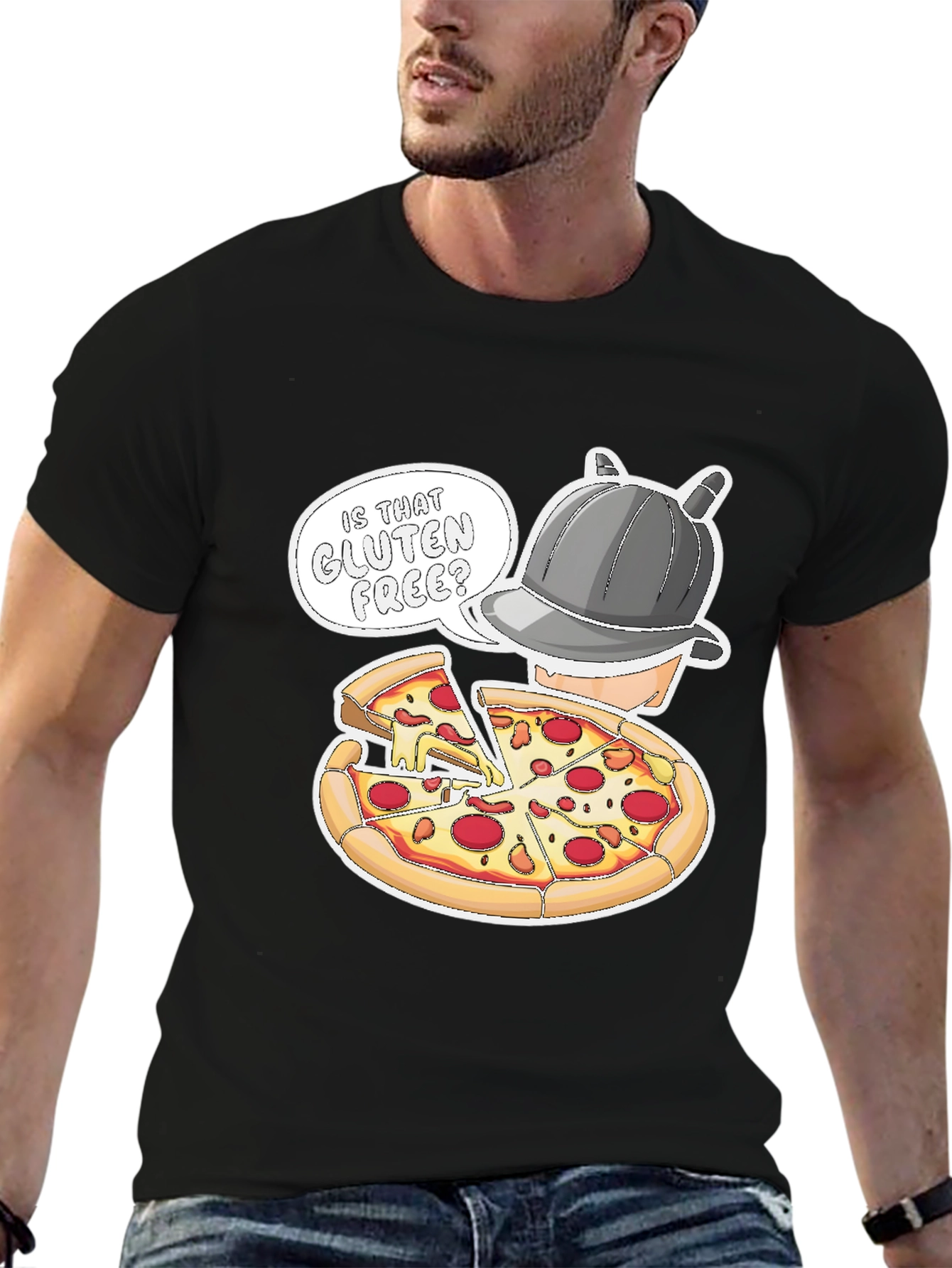 Gluten Free Pizza Detective Graphic T-Shirt