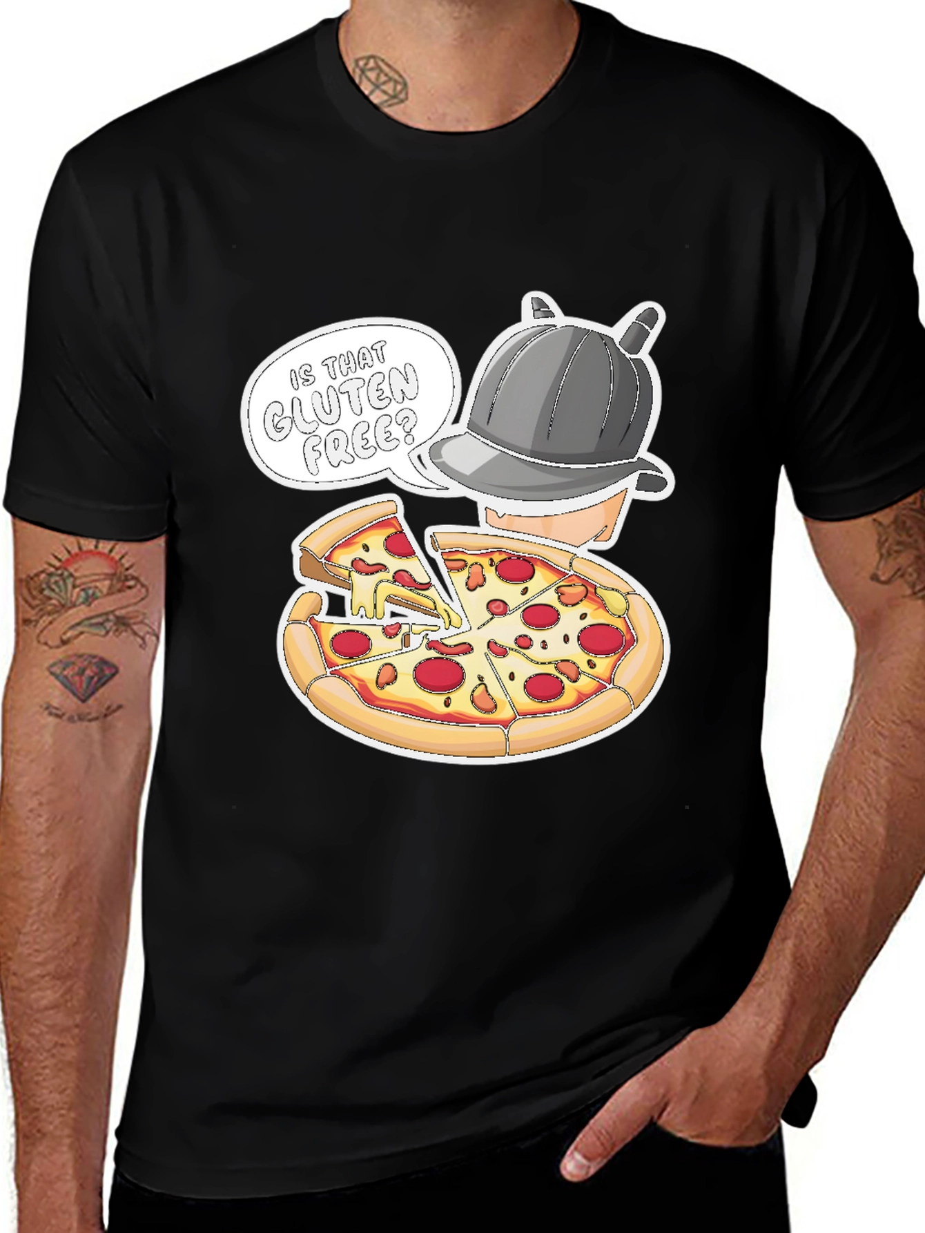 Gluten Free Pizza Detective Graphic T-Shirt