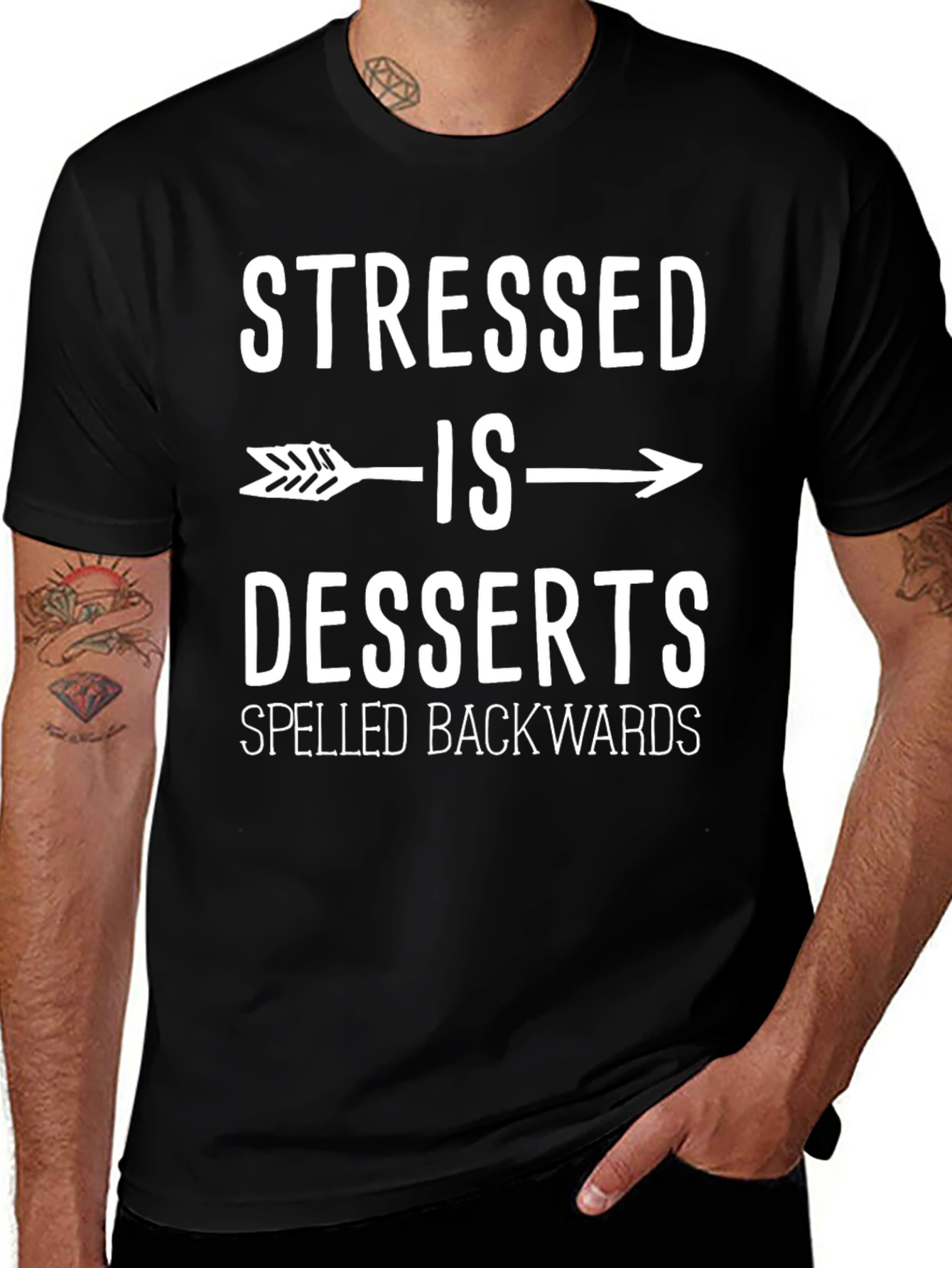 Stressed is Desserts Backwards Graphic Tee