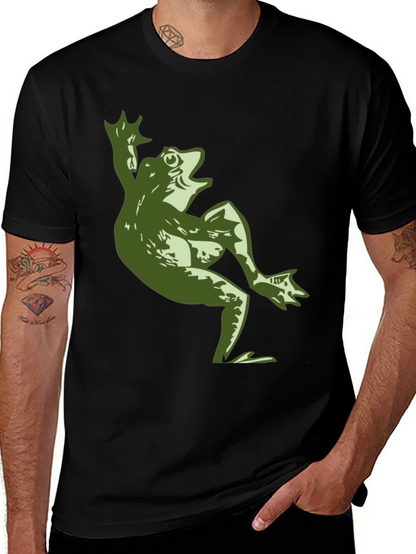 Funny Frog Graphic T-Shirt - Mens Black Tee