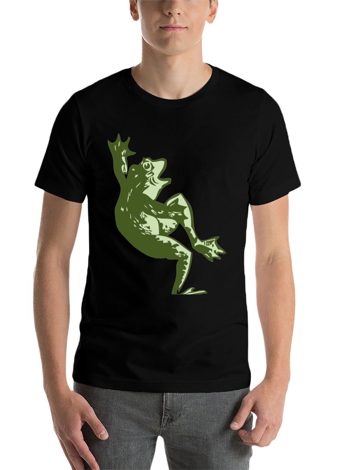 Funny Frog Graphic T-Shirt - Mens Black Tee