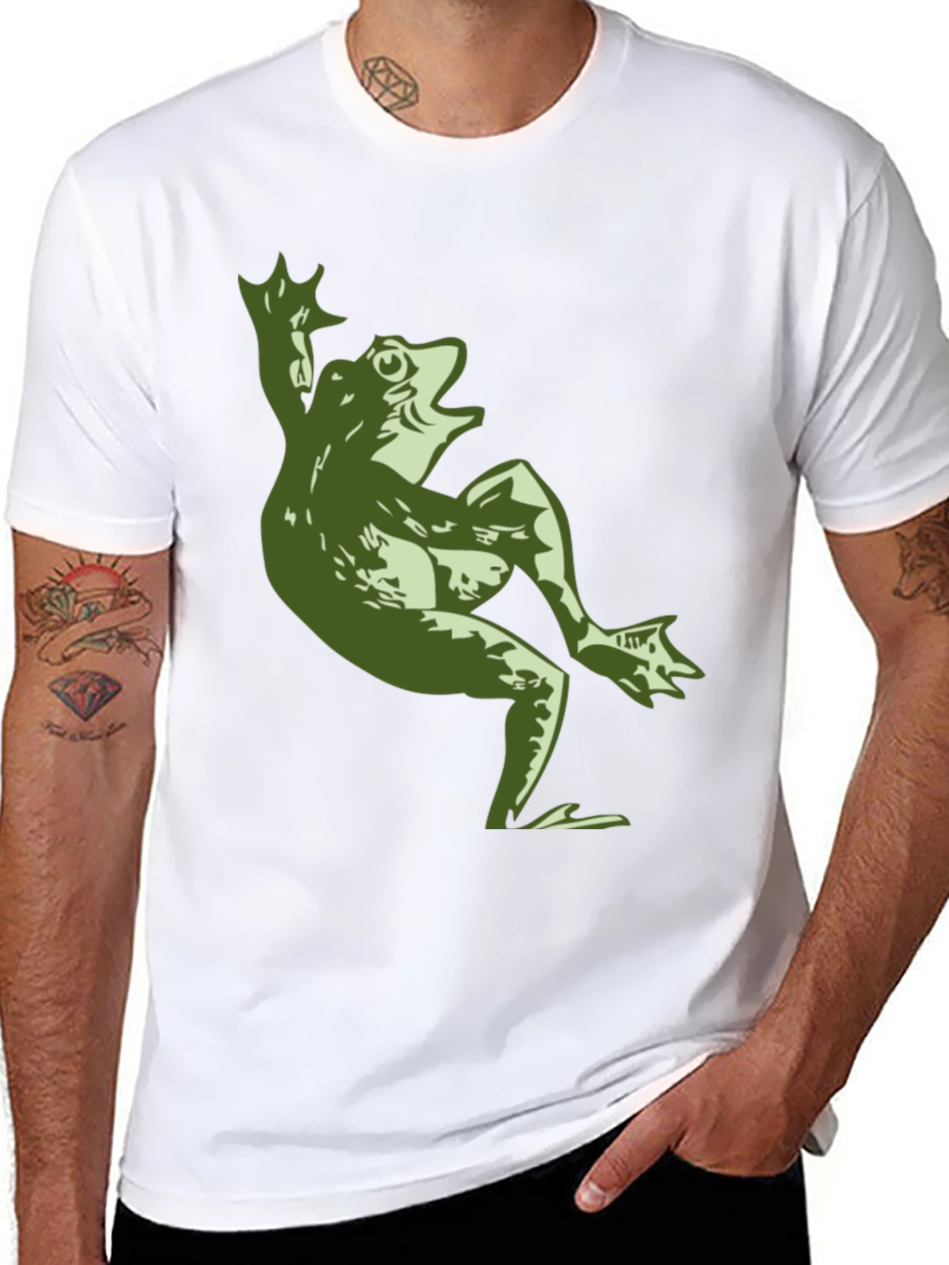 Funny Frog Graphic T-Shirt - Mens Black Tee