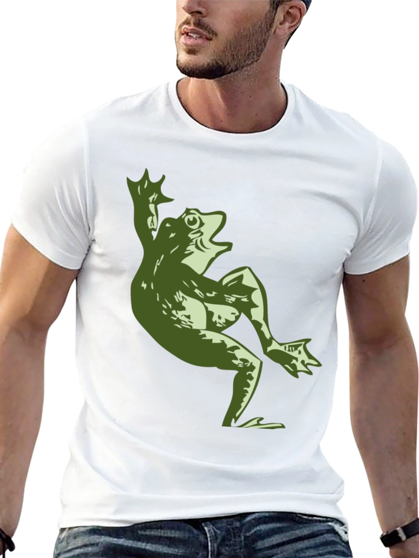 Funny Frog Graphic T-Shirt - Mens Black Tee