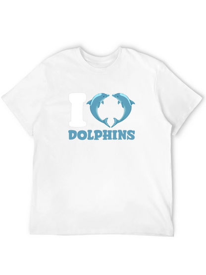 I Heart Dolphins Black Graphic Tee