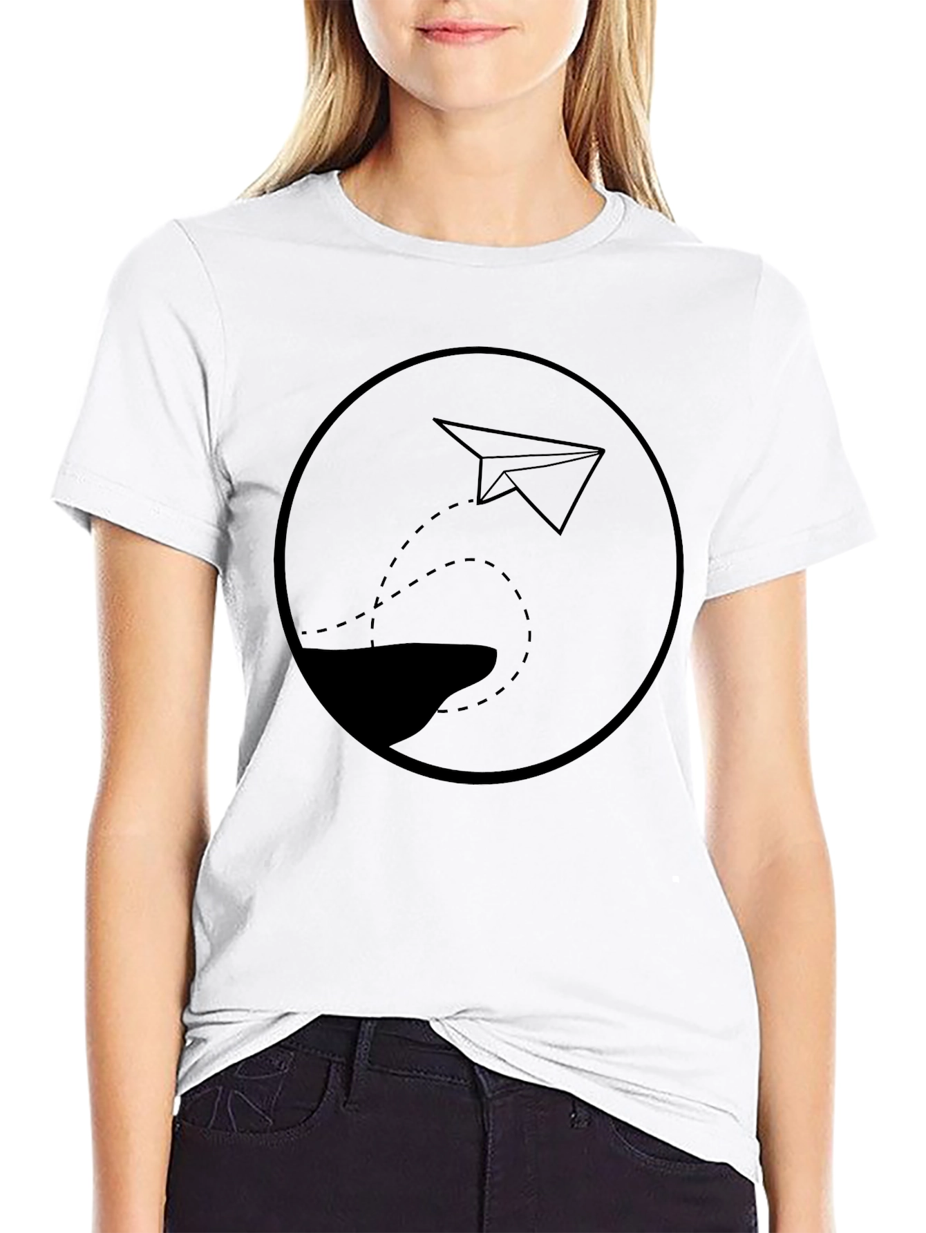 Paper Plane Graphic Tee - Mens Black T-Shirt