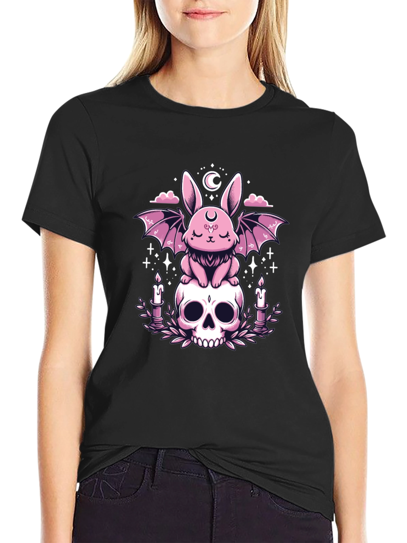 Gothic Bunny Skull T-Shirt