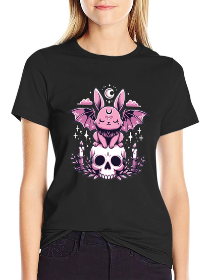 Gothic Bunny Skull T-Shirt