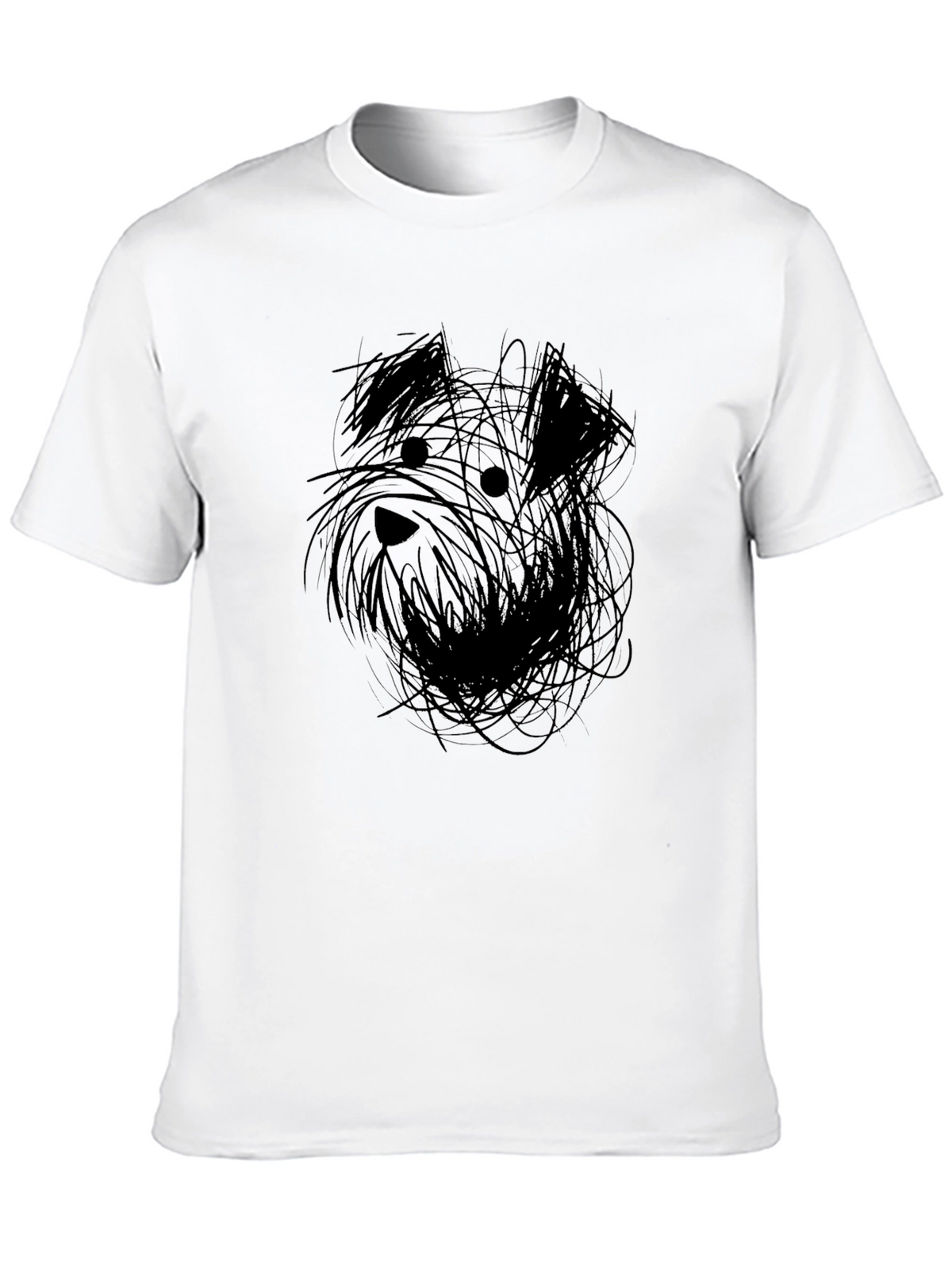 Abstract Dog Sketch Black T-Shirt