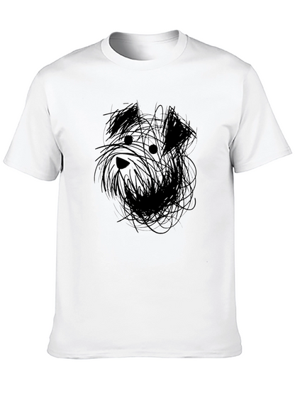 Abstract Dog Sketch Black T-Shirt