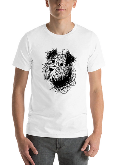 Abstract Dog Sketch Black T-Shirt